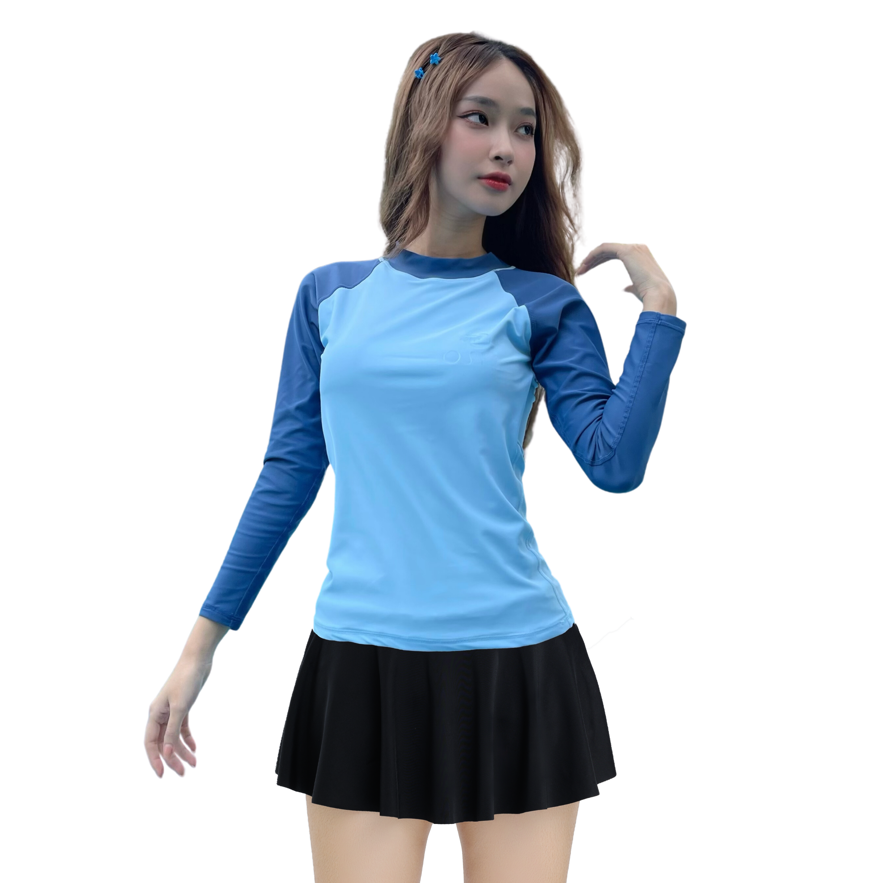 Set áo bơi tay dài kèm váy -  Iceberg Globe Slim & Black Skirt Combo