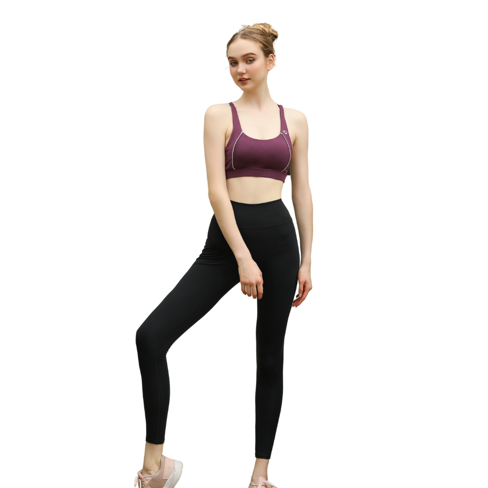 Set quần áo tập Yoga Gym - Black Classic Legging + Regal Purple Bra