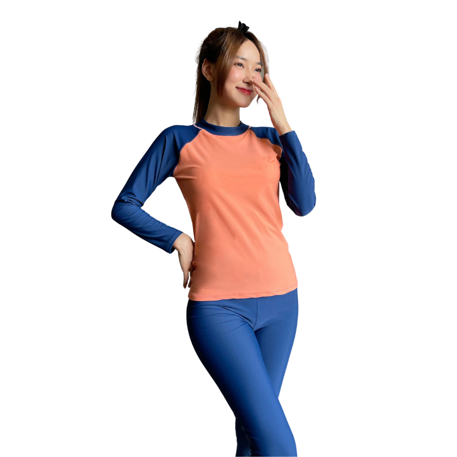 Set đồ bơi áo tay dài quần dài  - Cam - Salmon Jeans Long Rashguard Set