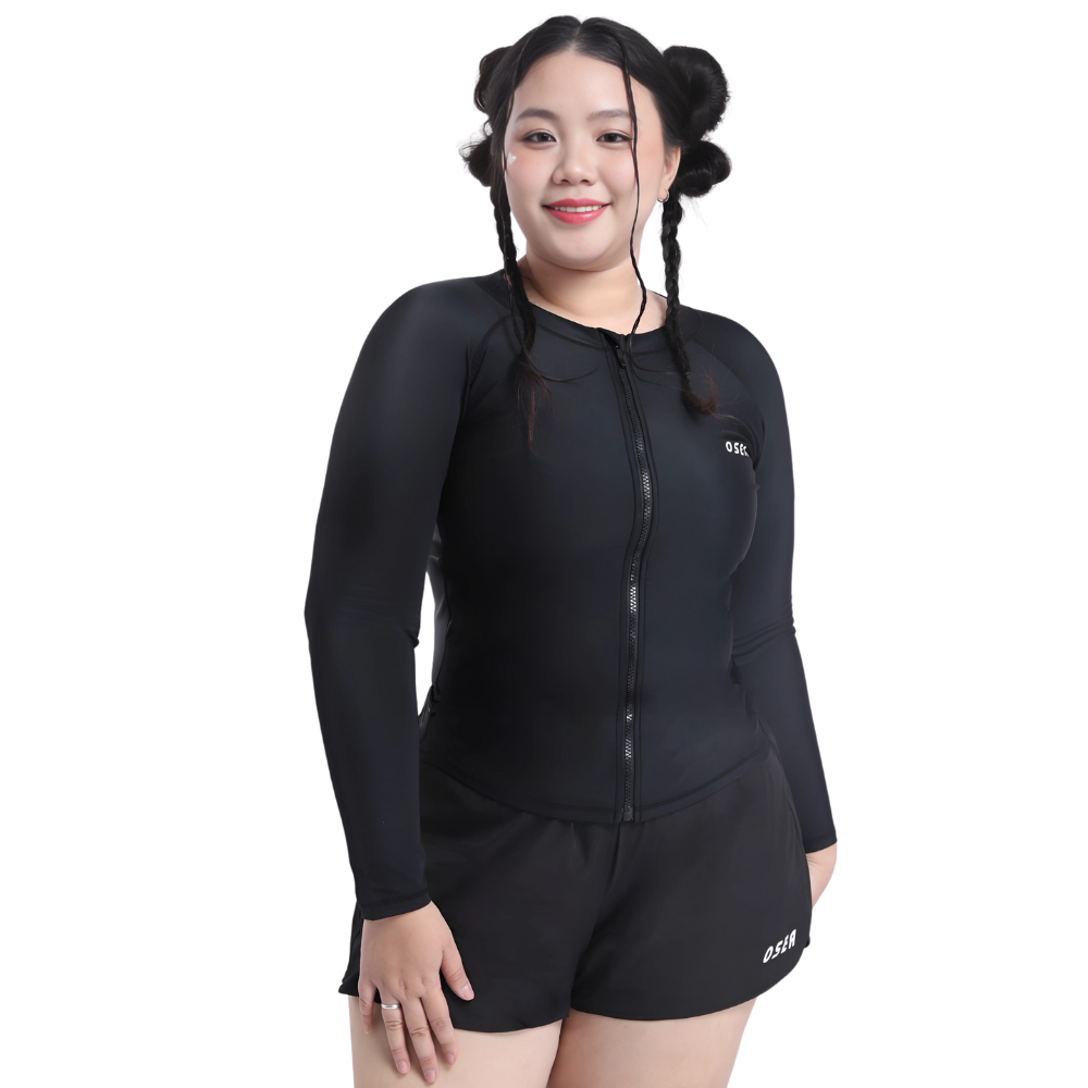 Áo bơi big size tay dài dây kéo Libre Core Rashguard