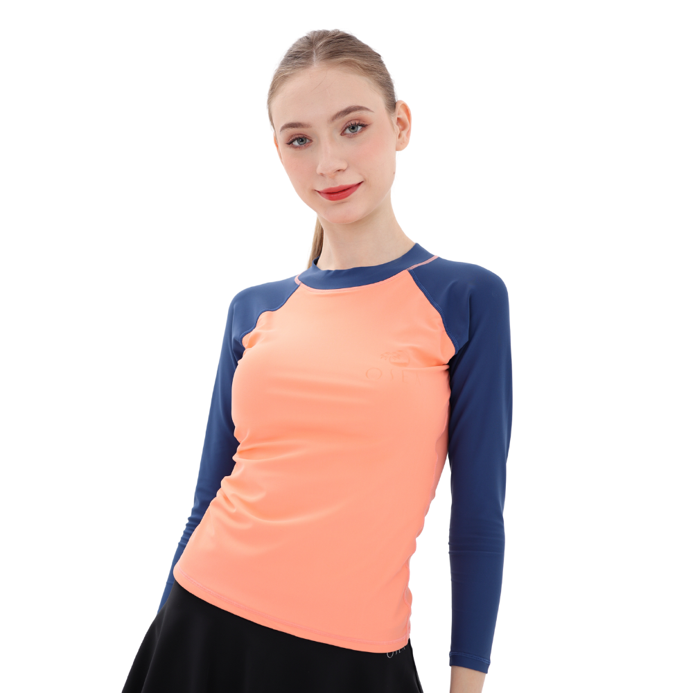 Áo bơi tay dài chống nắng - Cam - Salmon Jeans Slim Rashguard UPF50+