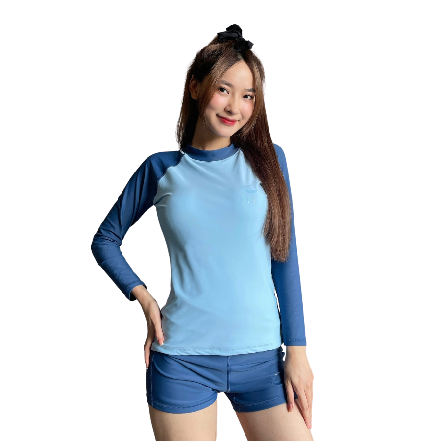 Set đồ bơi 2 chi tiết OSEA - Xanh - Essential Iceberg Globe Slim Rashguard Short Set