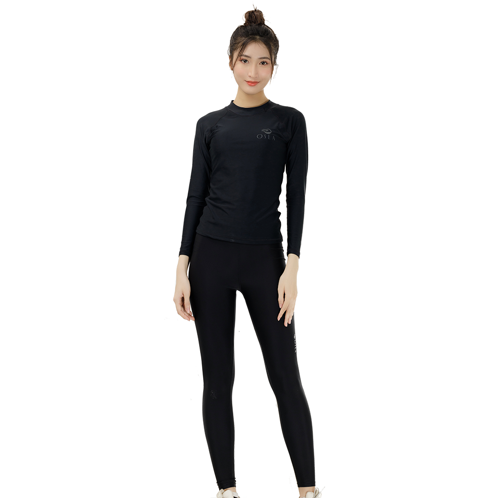 Combo đồ bơi dài OSEA - Đen - Essential Solid Black Long Combo